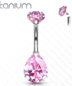 Lavistyskorut Koruliike Romeo & Julia Nayta Kaikki Napakorut | Napakoru, Implant Grade Titanium Prong Set Teardrop Cz In Pink