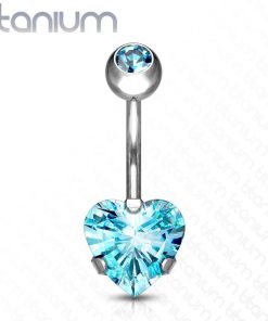 Lavistyskorut Koruliike Romeo & Julia Nayta Kaikki Napakorut | Napakoru, Implant Grade Titanium Prong Set Heart Cz In Turqoise